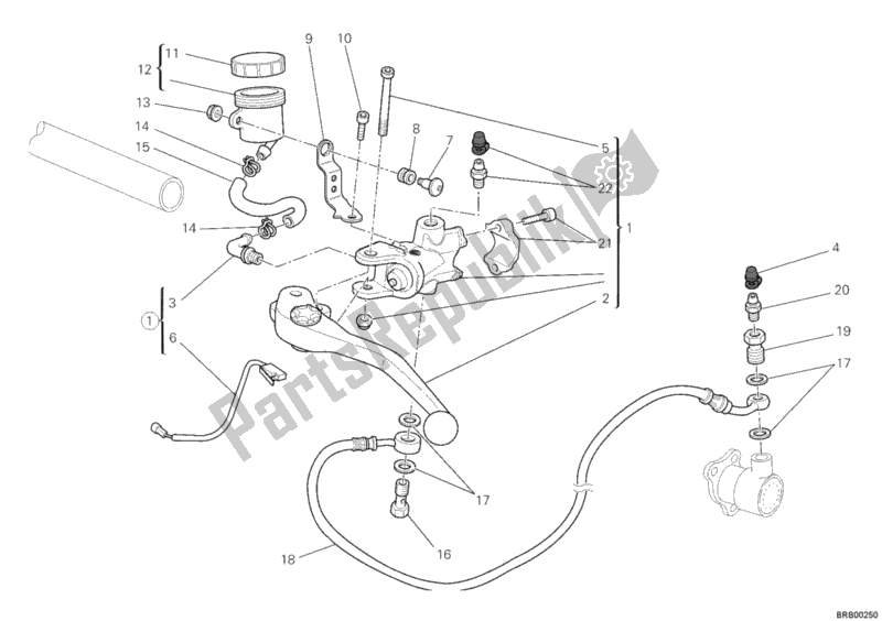 Toutes les pièces pour le Maître-cylindre D'embrayage du Ducati Hypermotard 1100 EVO 2011
